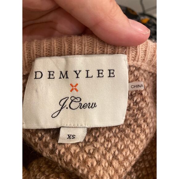 Demylee × J. Crew Leopard Print Sweater Puff Short Sleeve  Wool Mohair XS - Picture 4 of 5
